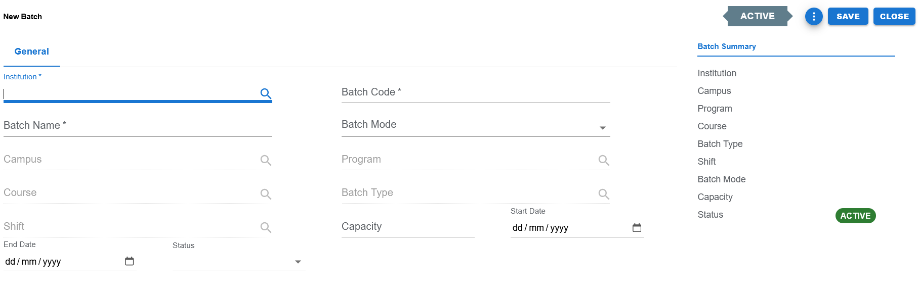 Batch create page