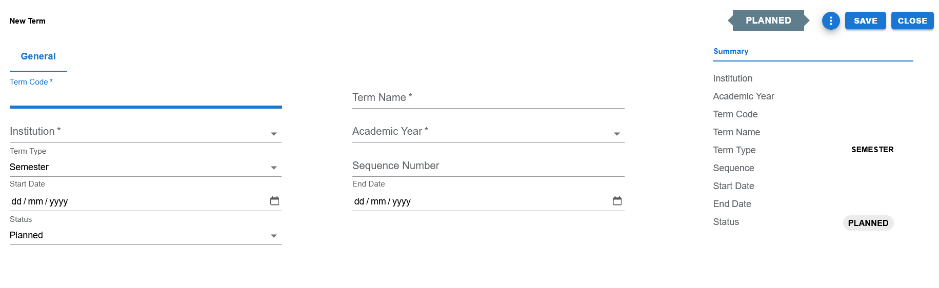 Term create page