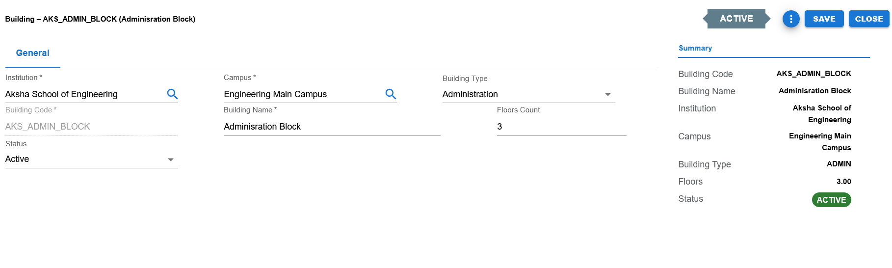 Building filled edit page